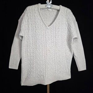 Athleta Wool/Cashmere Cable Knit Asymmetrical Sweater XL